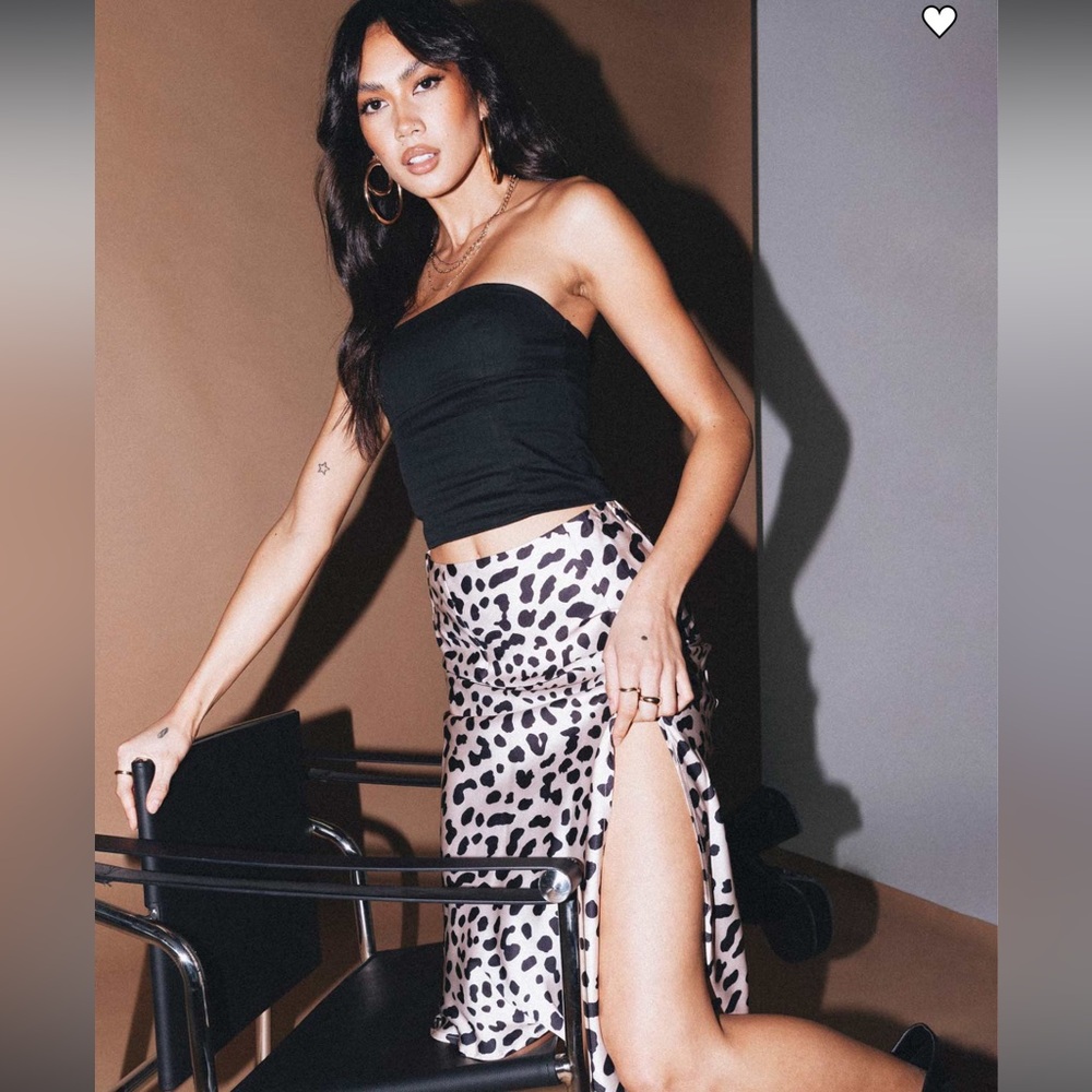 Princess Polly Leopard Print Midi Skirt
